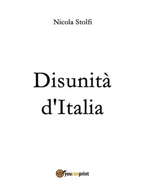 cover image of Disunità d'Italia
